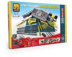 AMMO by Mig Jimenez Modelbouwdecoratie - MIG 7905 Solution Box 29 - BEGINNERS: Hoe Schaalmodellen in Elkaar te Zetten - Kleuren en Verwering Systeem Effecten set