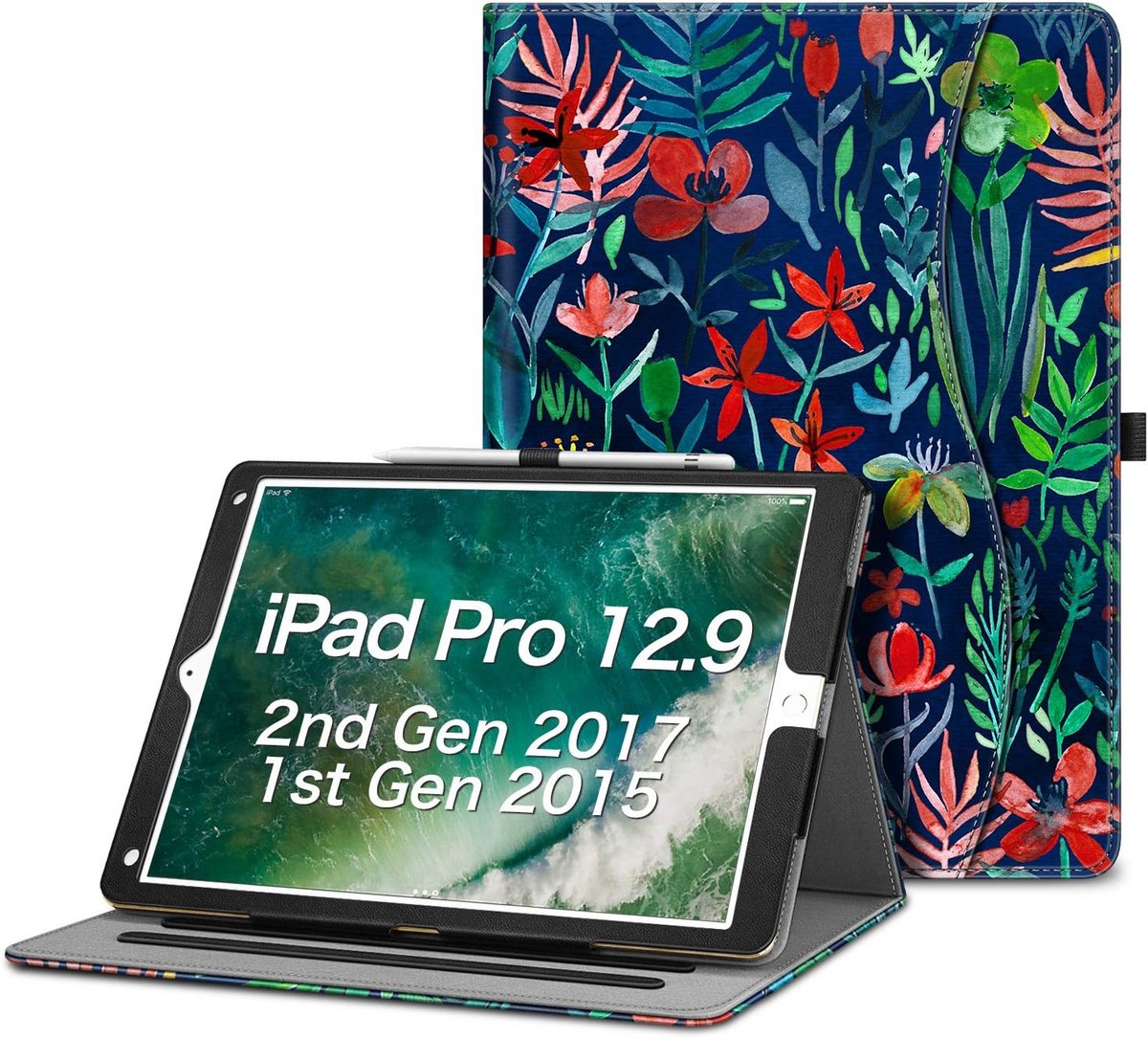 Hoes voor iPad Pro 12.9 inch (2017/2015) met Multi-hoek Standaard en Pennenhouder