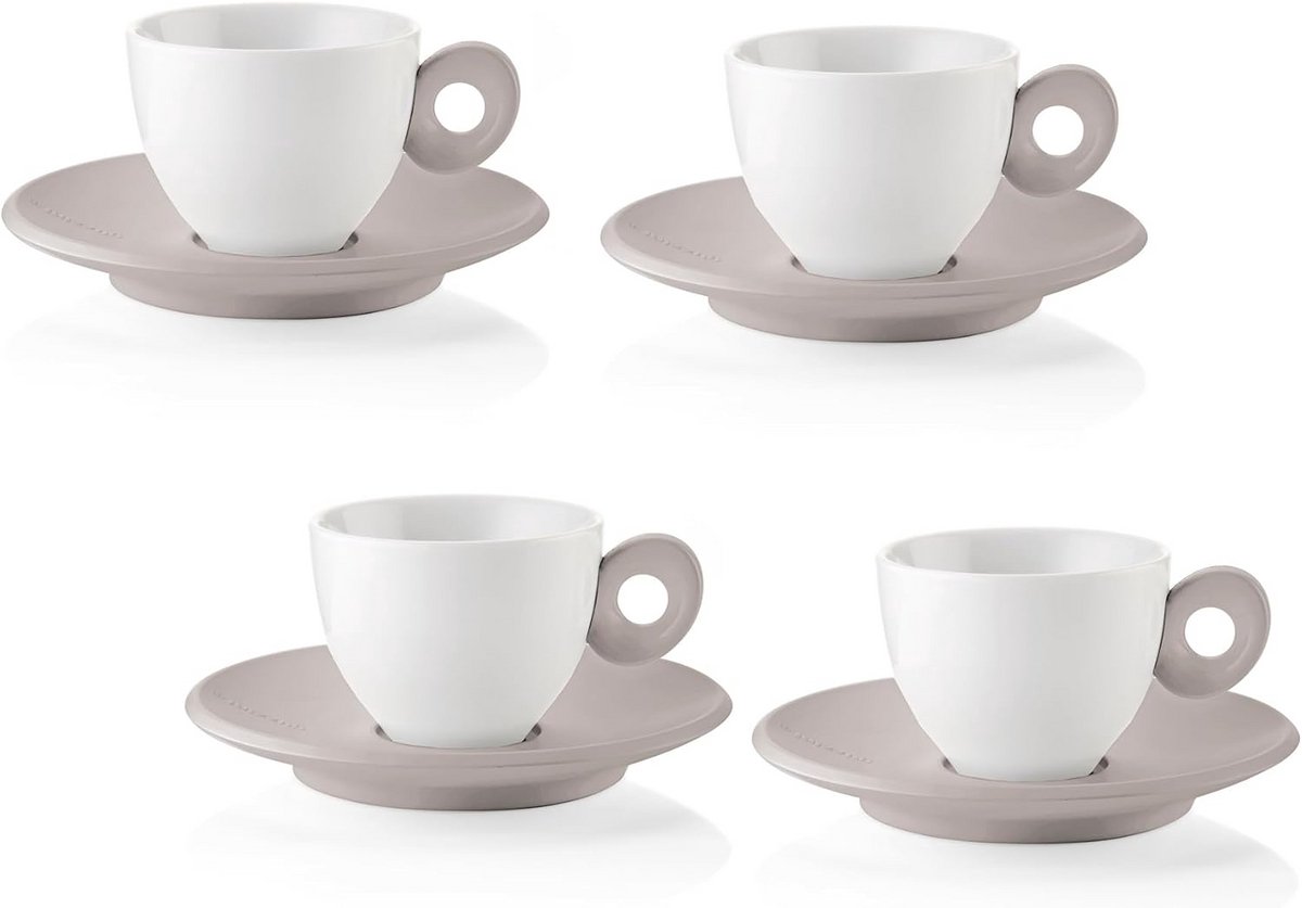 Set van 4 Koffiekopjes met Schotel - Duurzaam Design