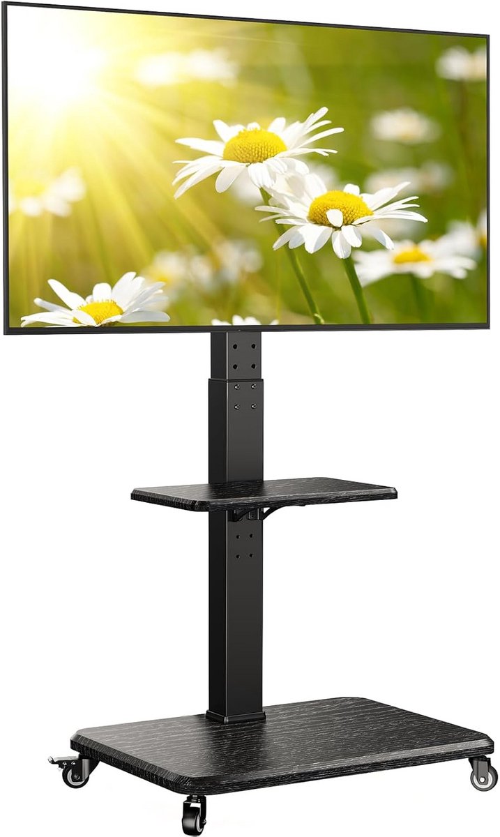 Mobiele TV-standaard met wielen voor 32-75 inch flatscreen