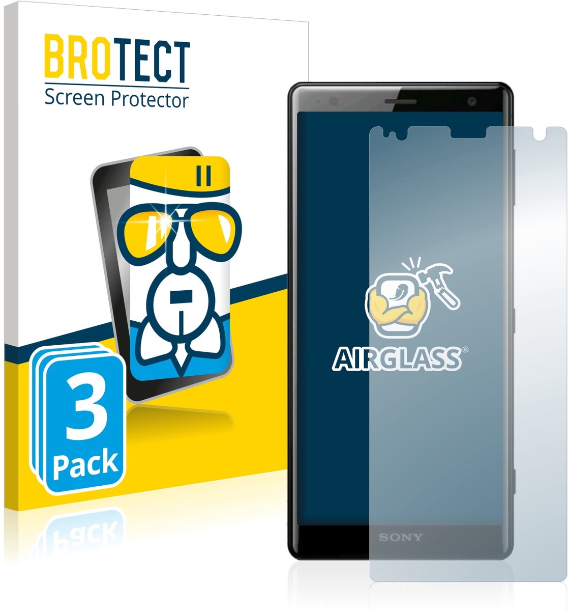 Screenprotector 3 Stuks voor Sony Xperia XZ2 Beschermglas transparant