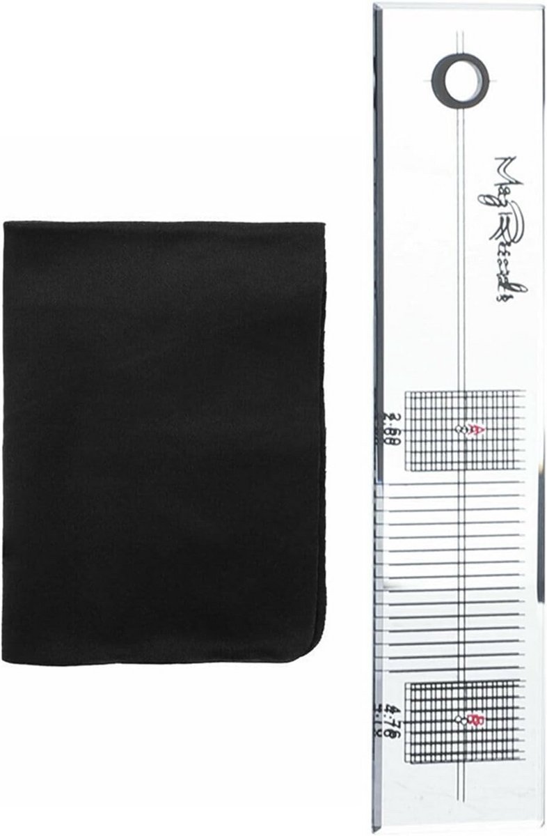 Verstelbare Kalibratiemeter voor Vinyl Platenspeler Naald en Element – Inclusief Poetsdoek