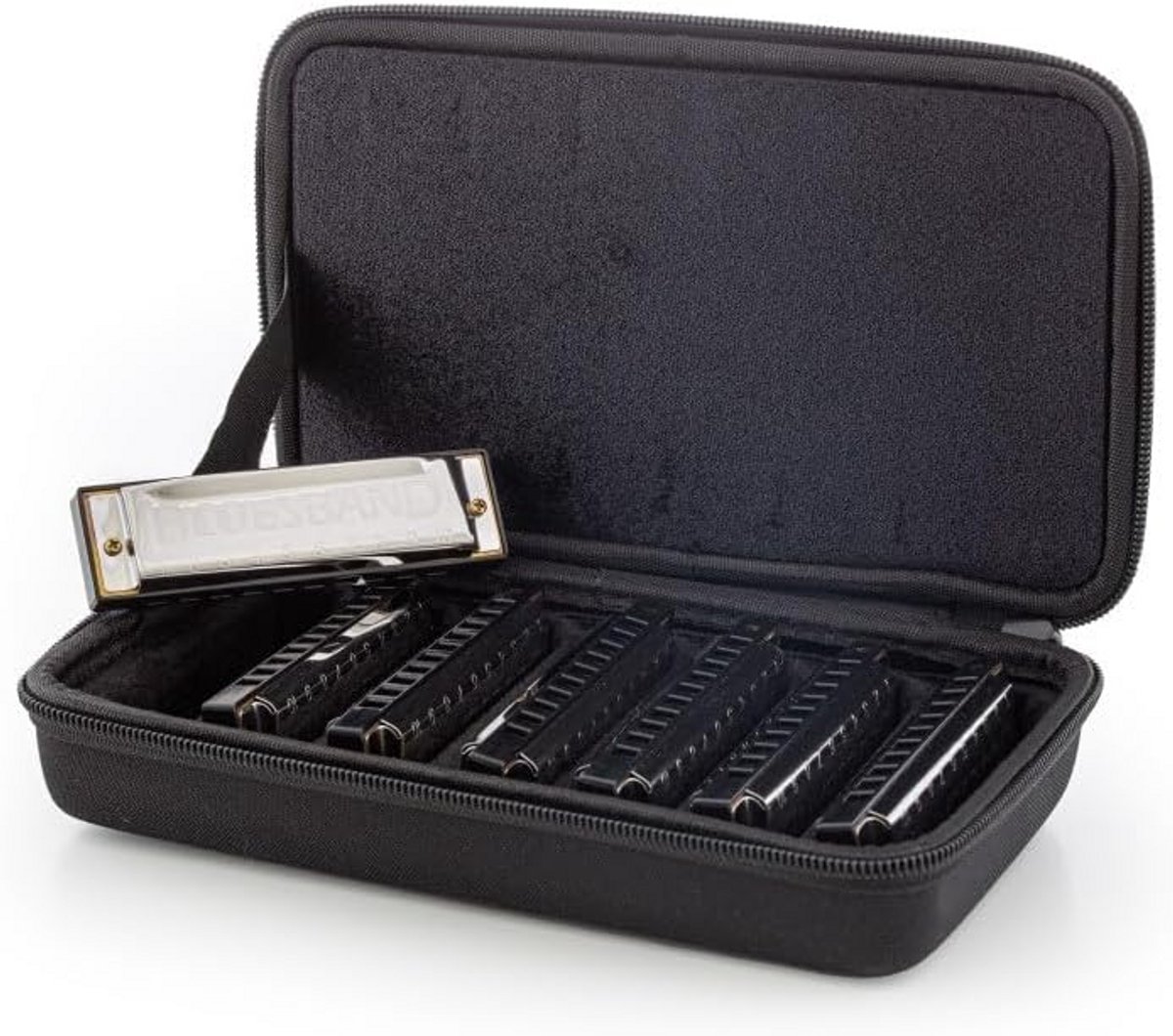 Set van 7 Diatonische Mondharmonica's in C, D, E, F, G, A, Bb