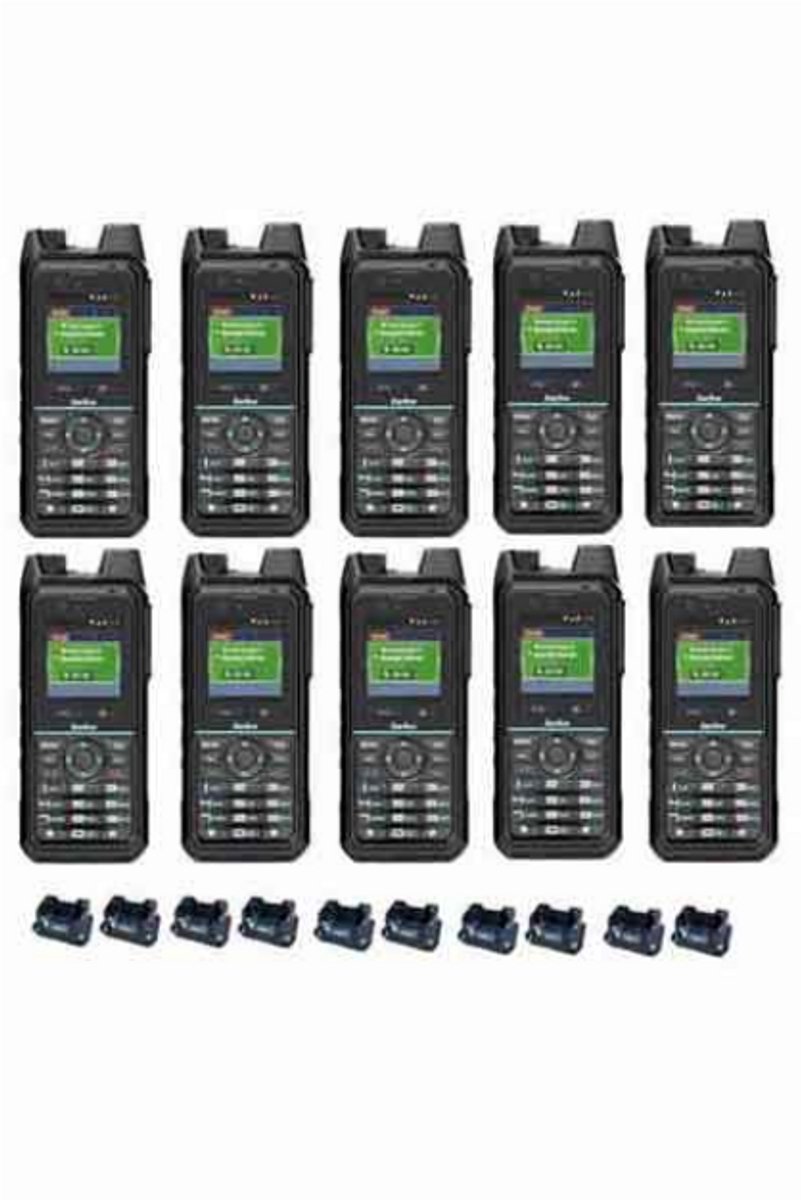 Set van 10 Inrico T330 4G LTE Zello Smart Portofoons IP68 met tafellader
