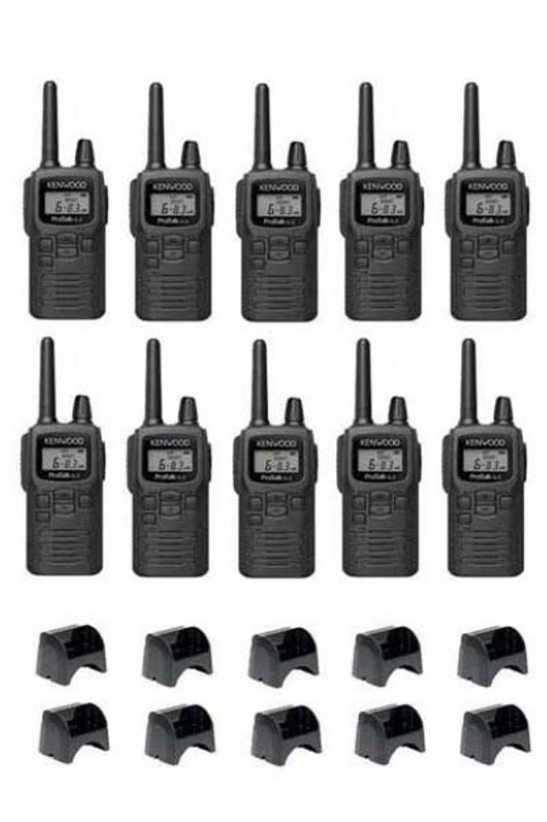 Set van 10 Kenwood PKT-300 ProTalk XLS IP52 PMR446 mini portofoons