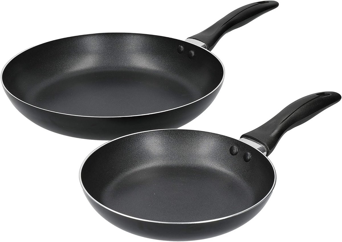 Set van 2 Aluminium Koekenpannen met Antiaanbaklaag - 28cm en 20cm