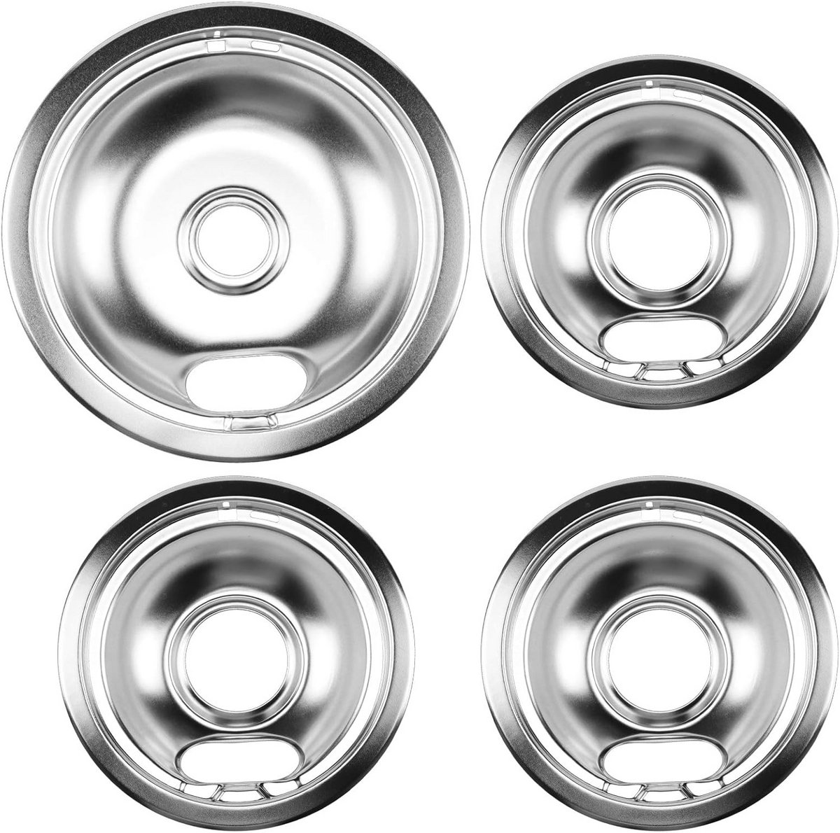 Set van 3 Universele Lekbakken voor Elektrische Kookplaten Chroom 1x 20 3 cm en 2x 15 2 cm