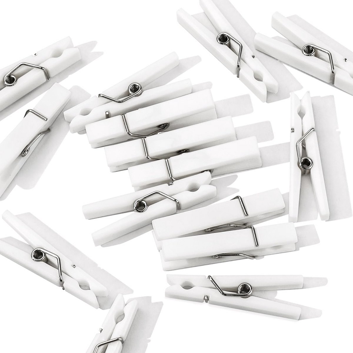 60 Mini Wasknijpers voor Handwerk en Decoratie (Wit)