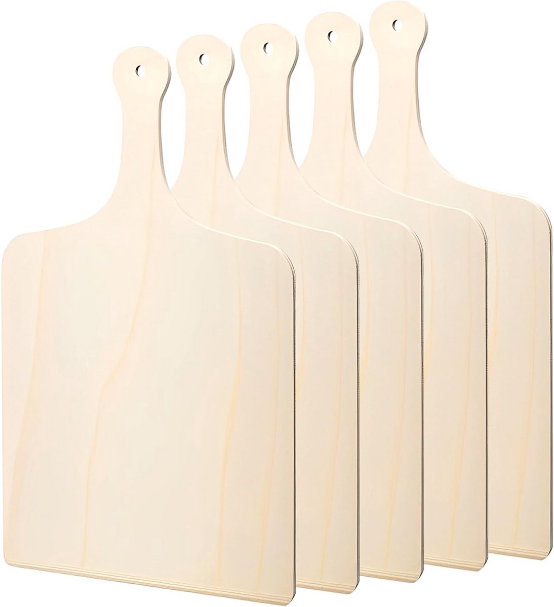Set van 5 Houten Pizzaplanken voor Pizza en Brood (42x30 cm)