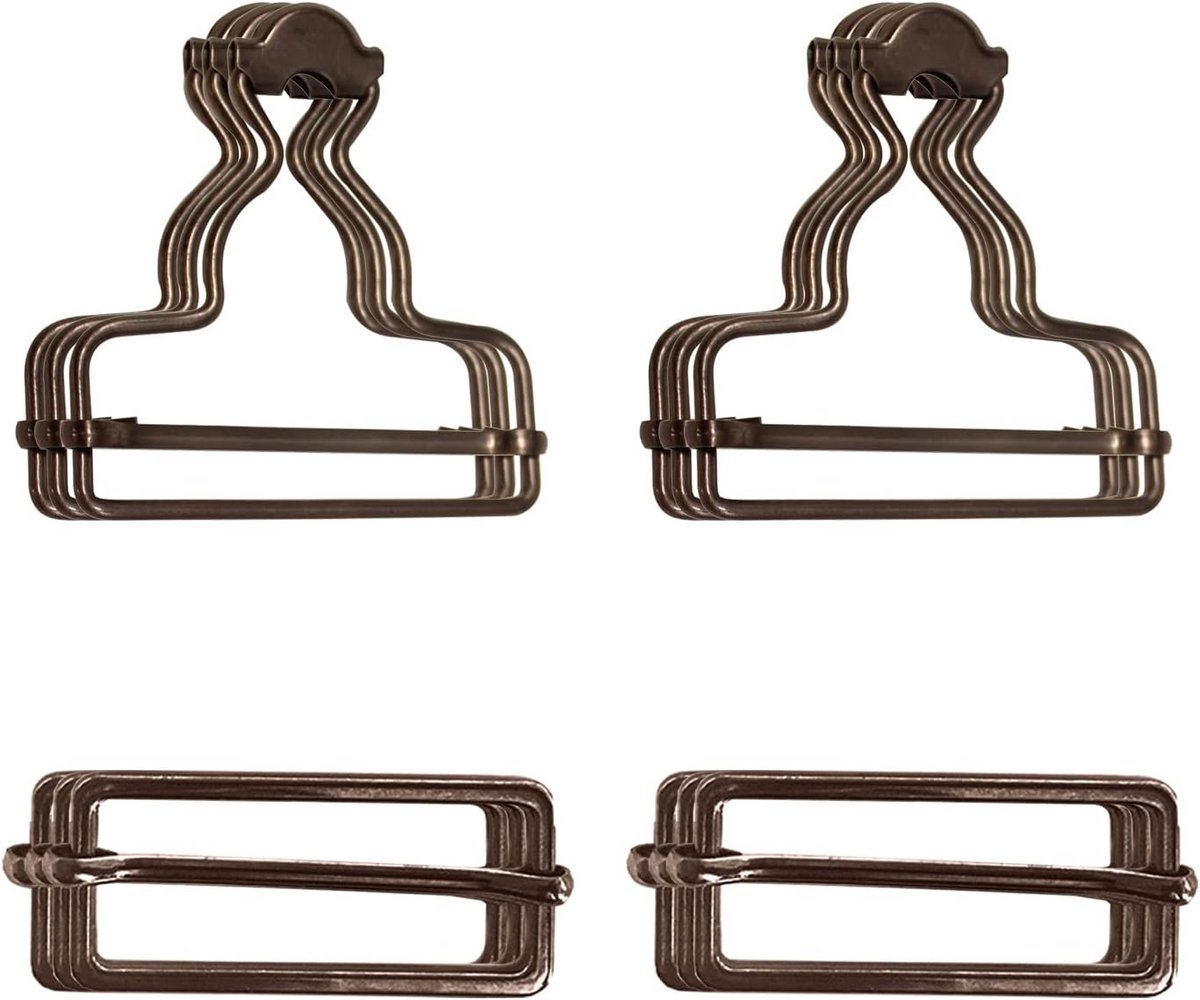 40 mm metalen tuinbroekgespen met schuifregelaars - gunmetal - 2 stuks
