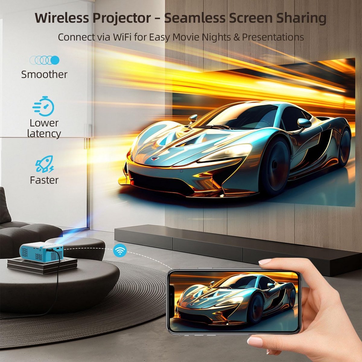 Draagbare Mini Beamer voor Thuisbioscoop en Gaming