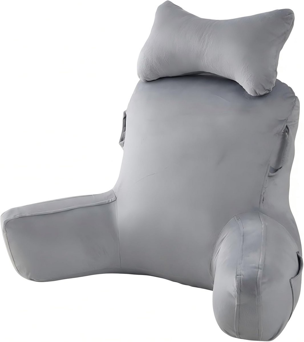Groot Lees Kussen voor Bed met Armsteunen en Neksteun - Comfortabel Rugkussen voor Volwassenen