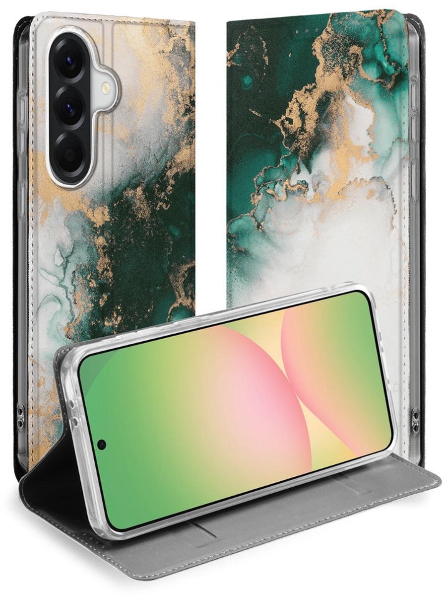 Book Cover Samsung Galaxy A57 Marmer Groen