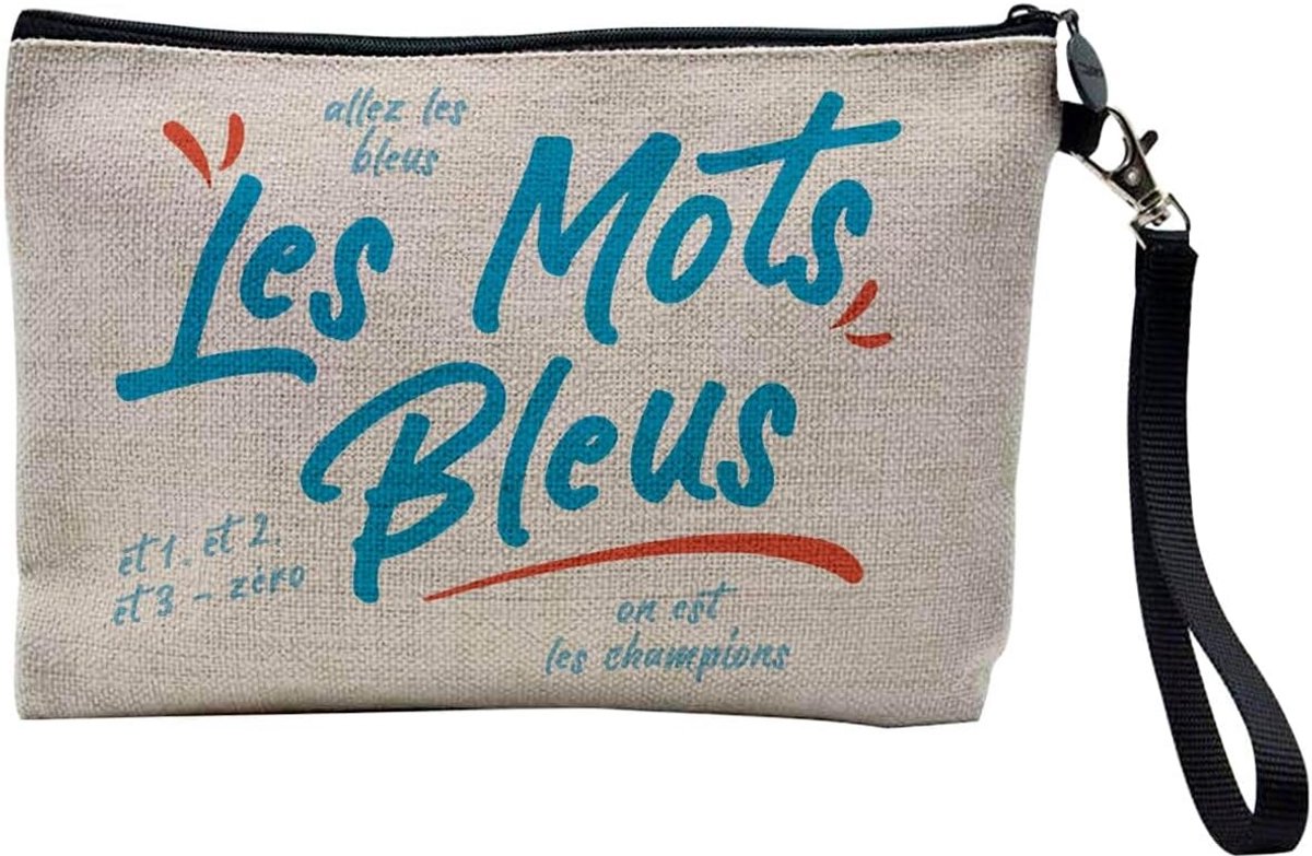 Linnenlook Canvas Tas Grappig Sport Design Blauwe Woorden 23.5 x 15 cm