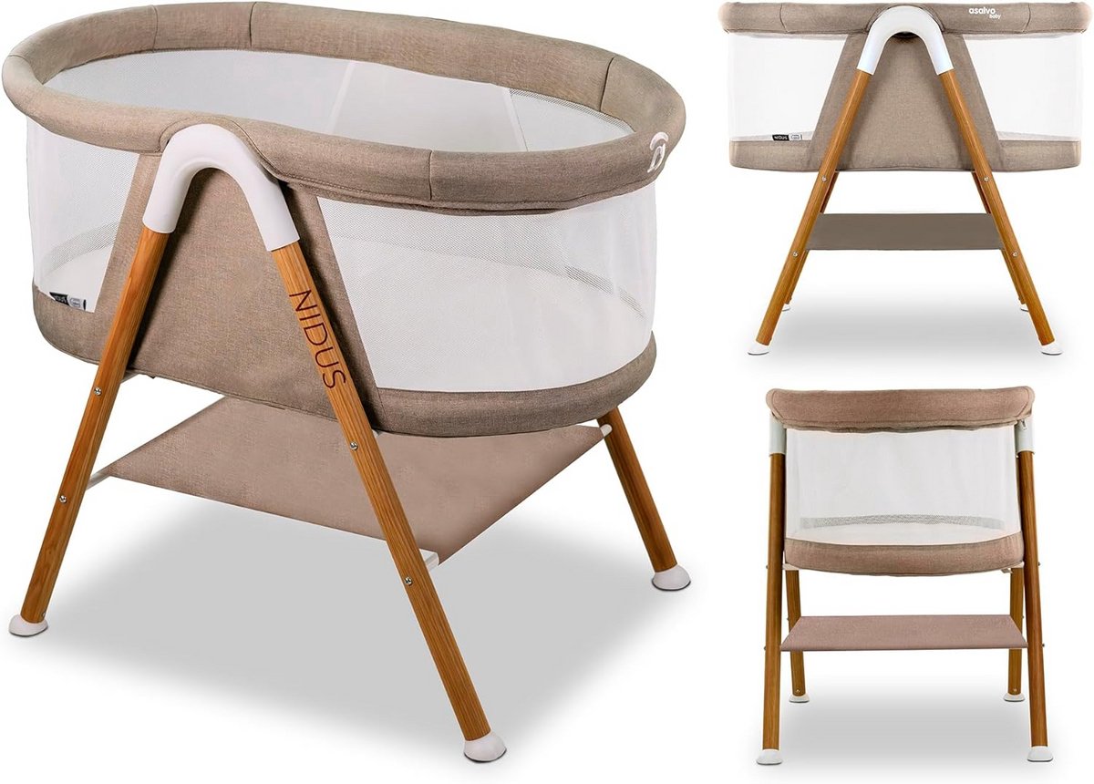 Lichtgewicht Mini-Kinderbed met Ademende Stoffen en Veilige Constructie