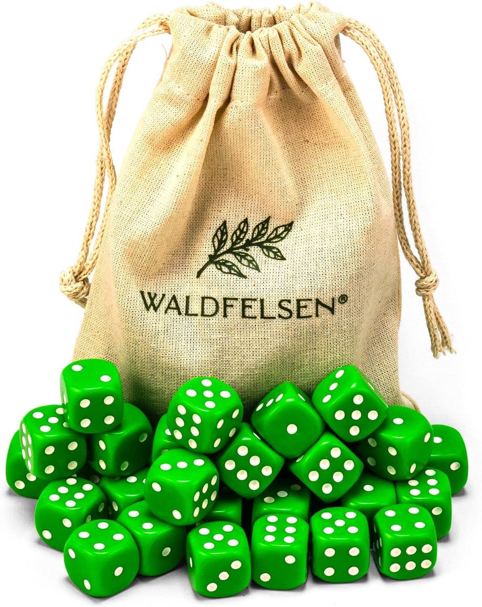Set van 30 Hoogwaardige 6-Zijdige Speelkubussen 16mm Acryl met Opbergzak