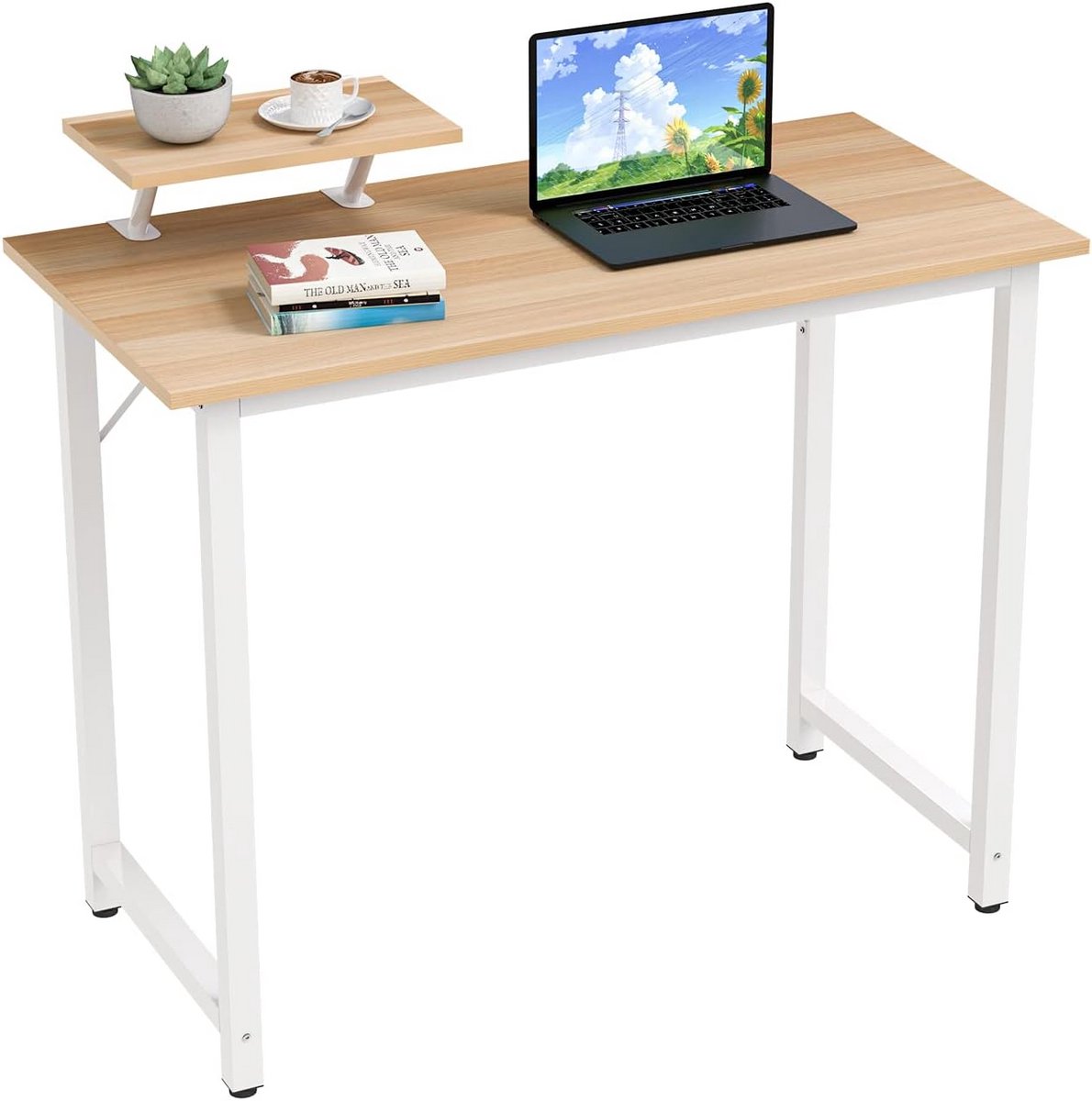 Modern Bureau met Monitorverhoging voor Thuiswerkplek 100x50 cm