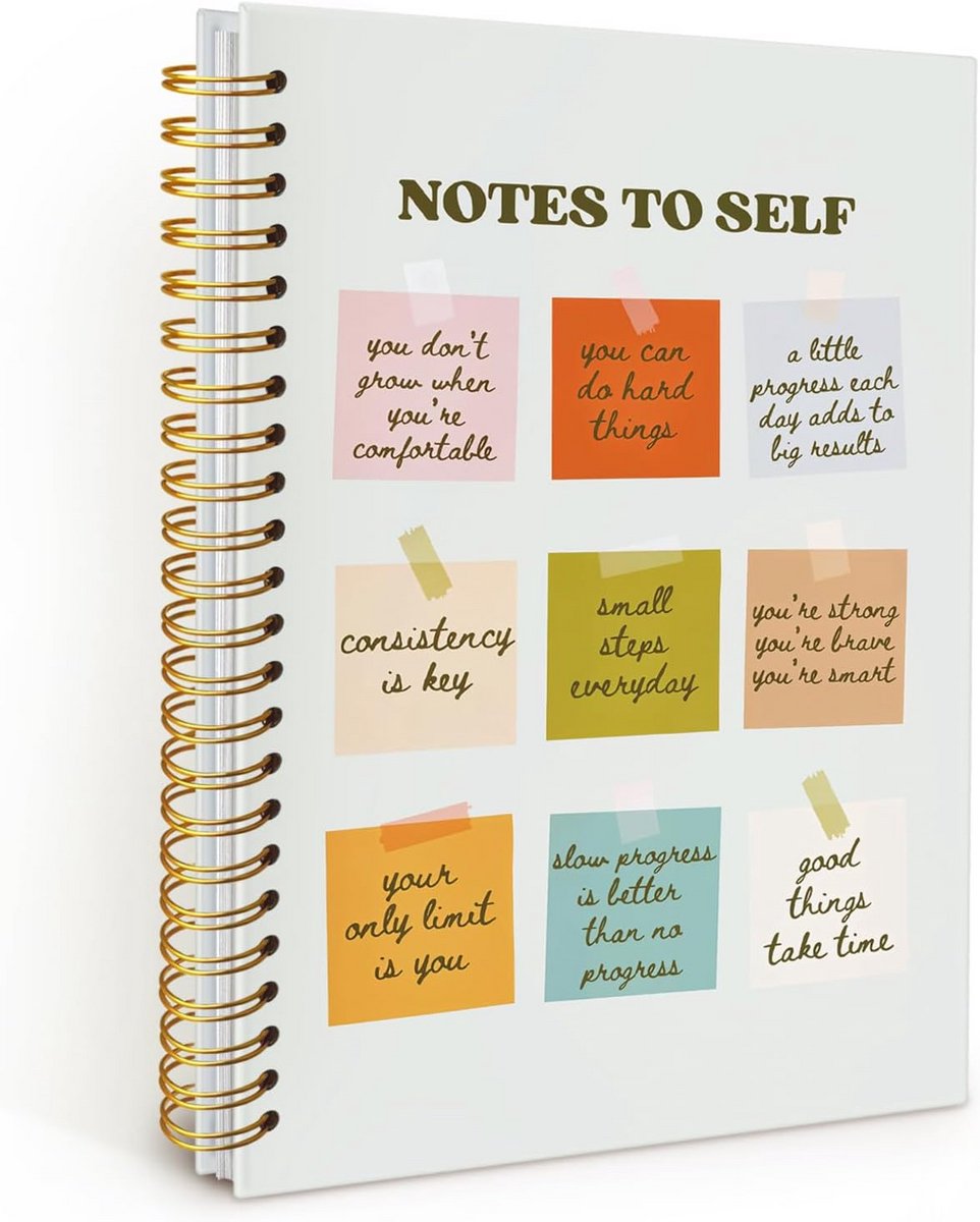 Inspirerend Spiraal Notitieboekje met Harde Kaft voor Dames - Motiverende Quotes en Dagboek