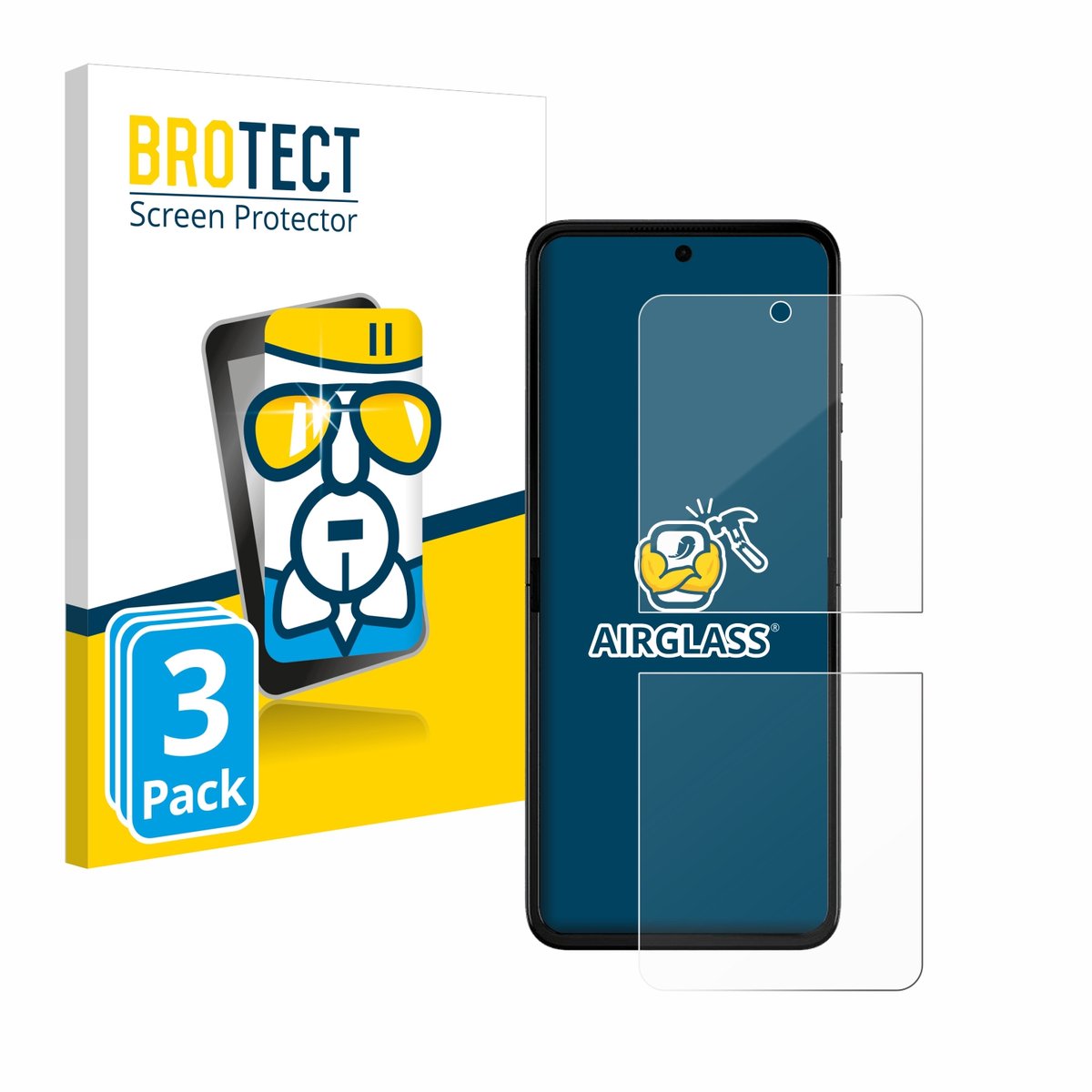 Screenprotector 3 Stuks voor Motorola Razr 50 Ultra Beschermglas transparant