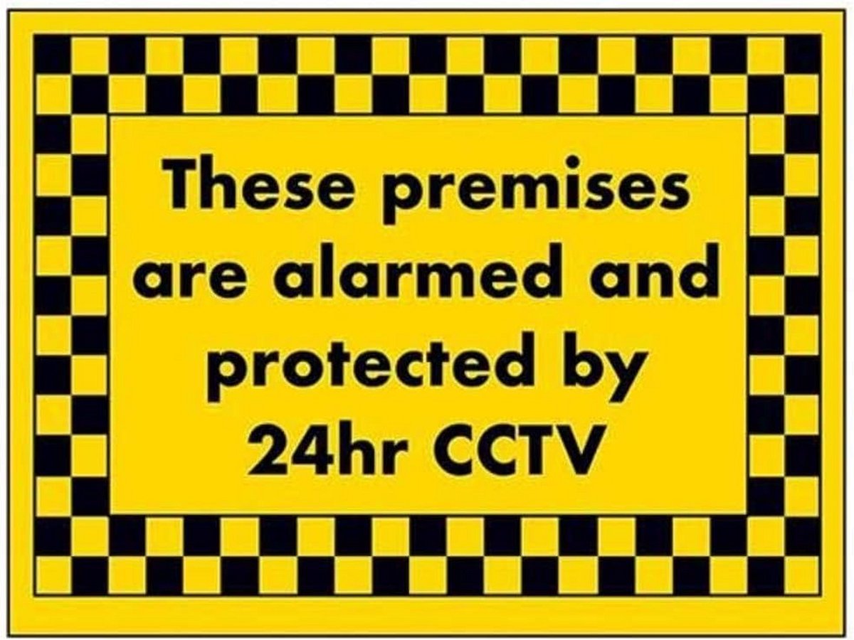 CCTV Camerabewaking Veiligheidssticker - 200x150mm Stijve Kunststof Waarschuwingsbord
