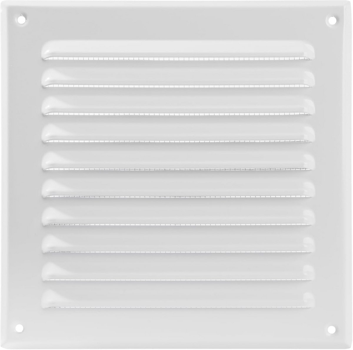 Vierkant Wit Metalen Ventilatierooster 15x15cm voor Binnen en Buiten