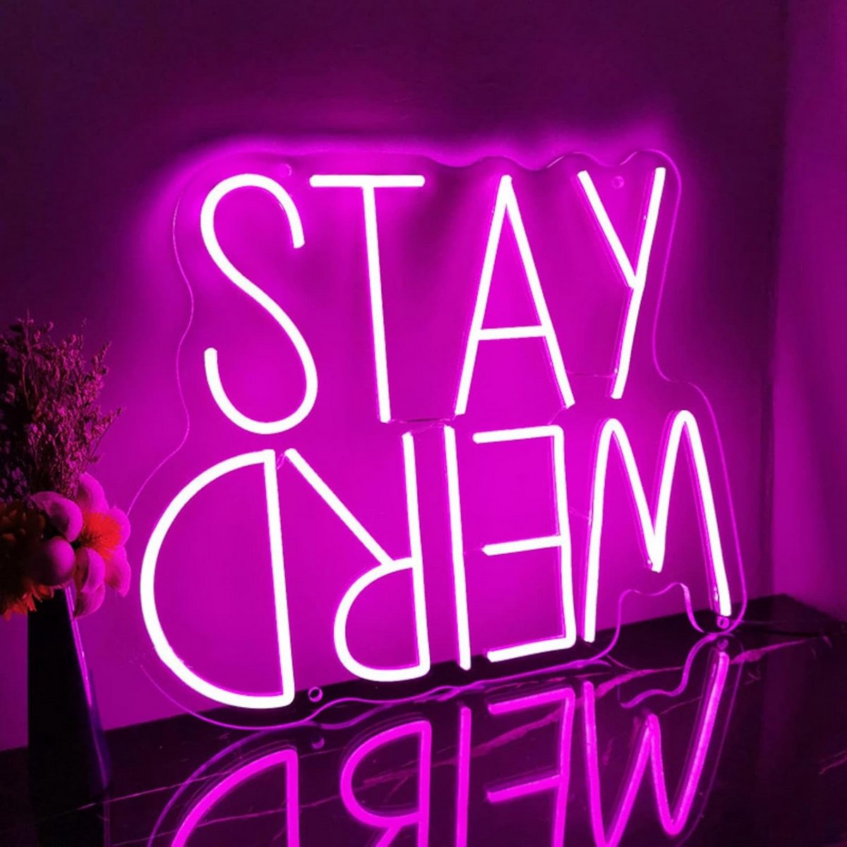 Neon Lichtbord 'Stay Weird' voor Wanddecoratie LED Neon Sign USB Stroom