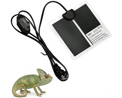 Reptielen Verwarmingsmat - Terrarium Verwarming - Terrarium Klimaat - Instelbare Temperatuur - 15 x 14 cm - Zwart