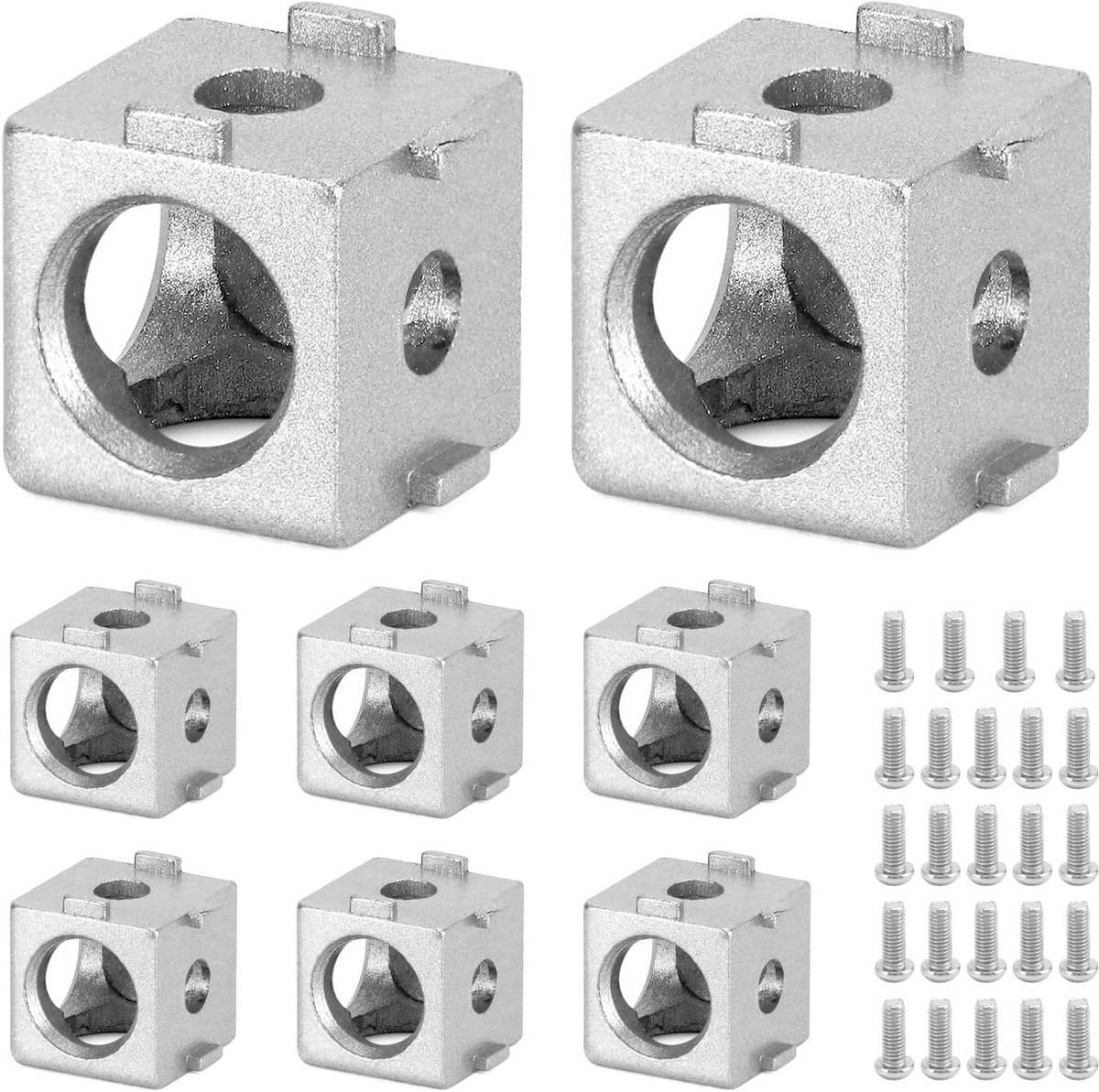 8 Stuks 3-Weg Hoekbeugels Zilver voor Aluminium Profiel 2020 Serie