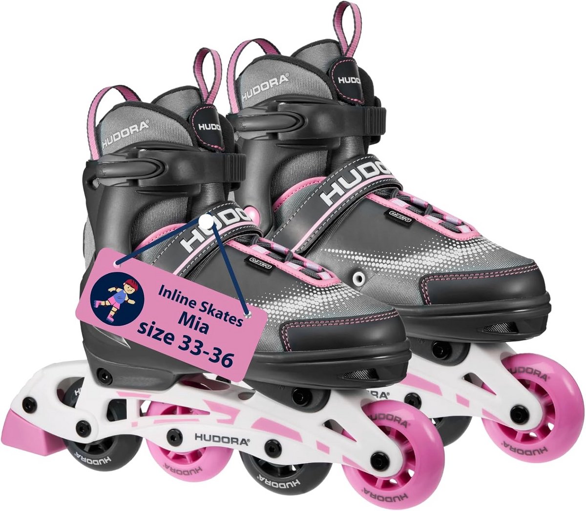 Verstelbare Inline Skates voor Kinderen, Tieners en Volwassenen, Maat 33-36