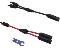 1 paar Solar 1 tot 2 Mannelijke Vrouwelijke Connector Adapter Solar Connectors Y Tak Parallelle Adapter Kabel Draad met Spanner voor Zonnepaneel (M/FF, F/MM)