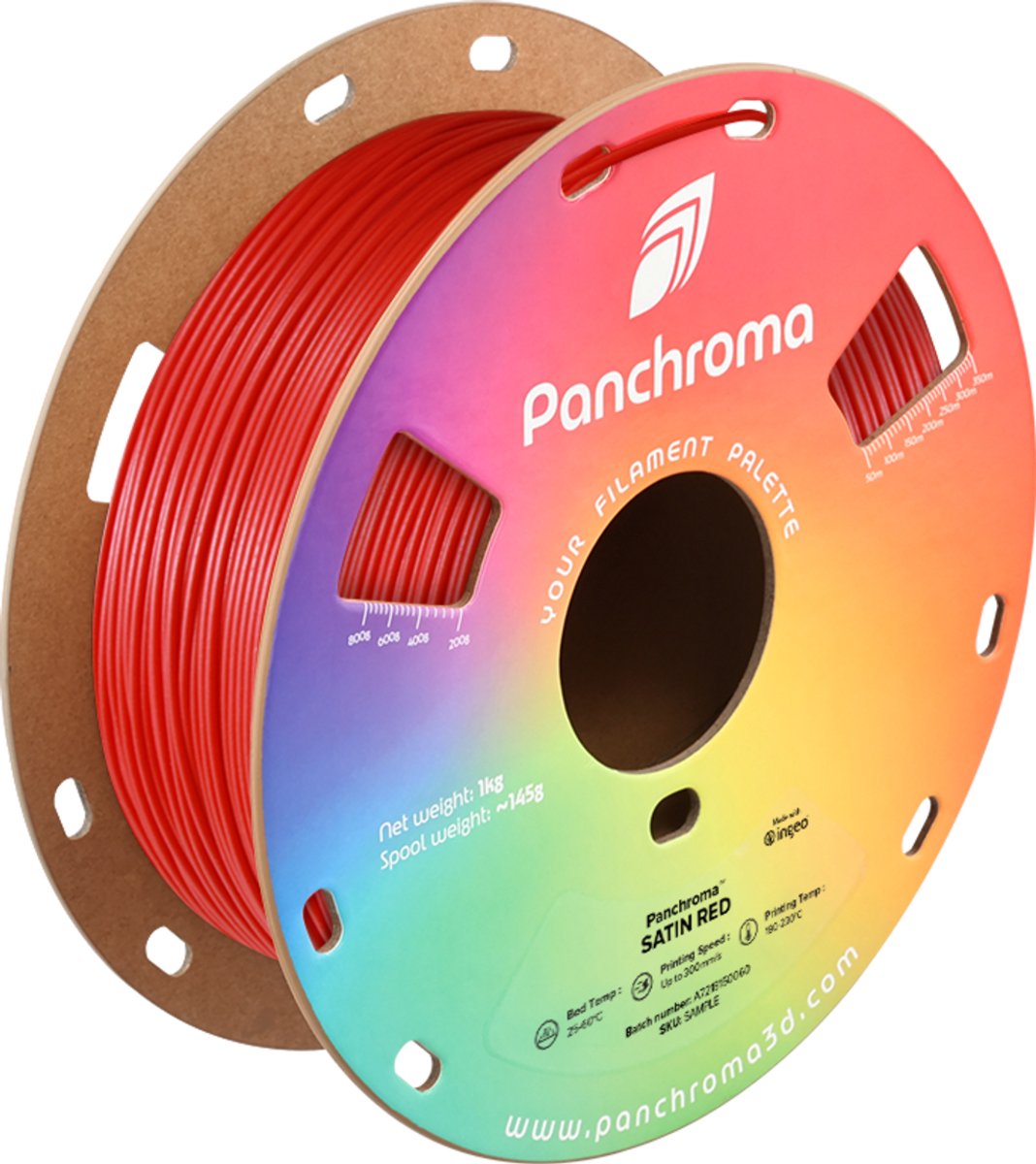 PLA SATIN 1,75mm Rood 1kg POLYMAKER PANCHROMA 3D FILAMENT