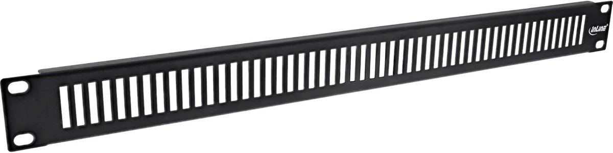 19 Inch Kabeldoorvoer Blindplaat Geperforeerd 1HE Zwart