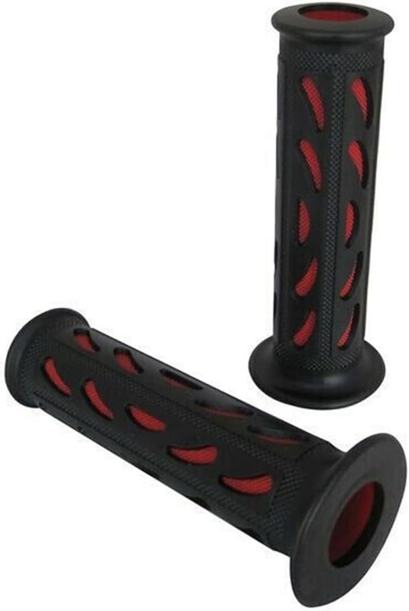 Comfortabele Motorfiets Handvatten Zacht Rubber 22mm Stuur Zwart Rood