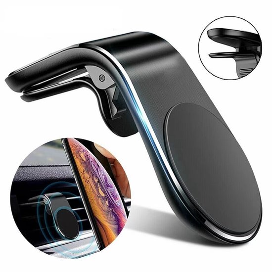 Telefoonhouder, magnetische telefoonhouder voor in de auto, magnetische houder voor mobiele telefoonnavigatie, 360° verstelbare telefoonstandaard, veilige clip-on telefoonhouder voor in het ventilatierooster tijdens het autorijden.