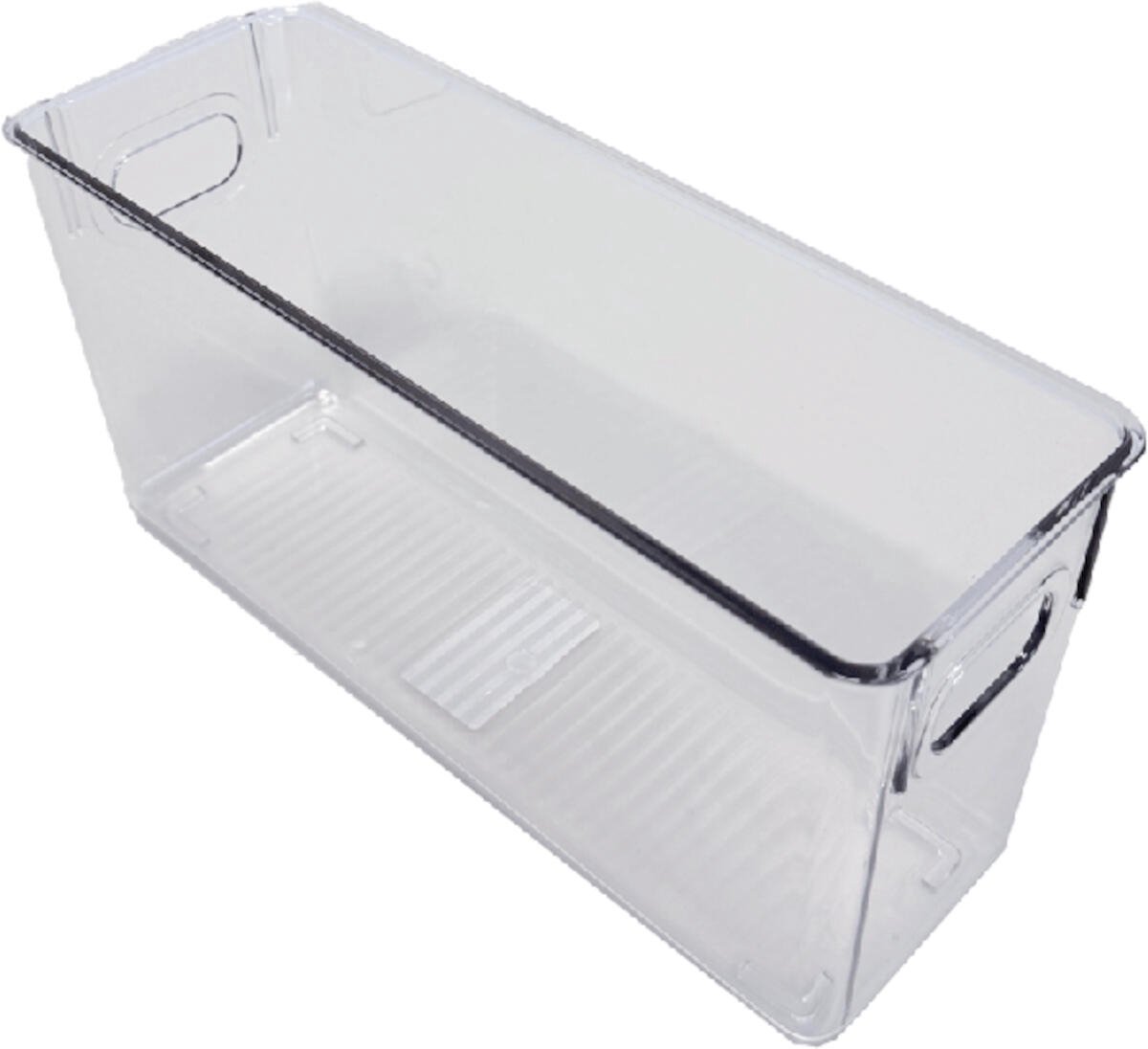 Ziva Refrigerator Organizer Bin C4 met Deksel - Koelkast Opbergbak - 268x95x133mm Afmetingen - Voedsel Opbergbox met Deksel - Keuken Organisatie Accessoire - Transparante Gestructureerde Opslagoplossing voor Efficiënte Koelkastorganisatie