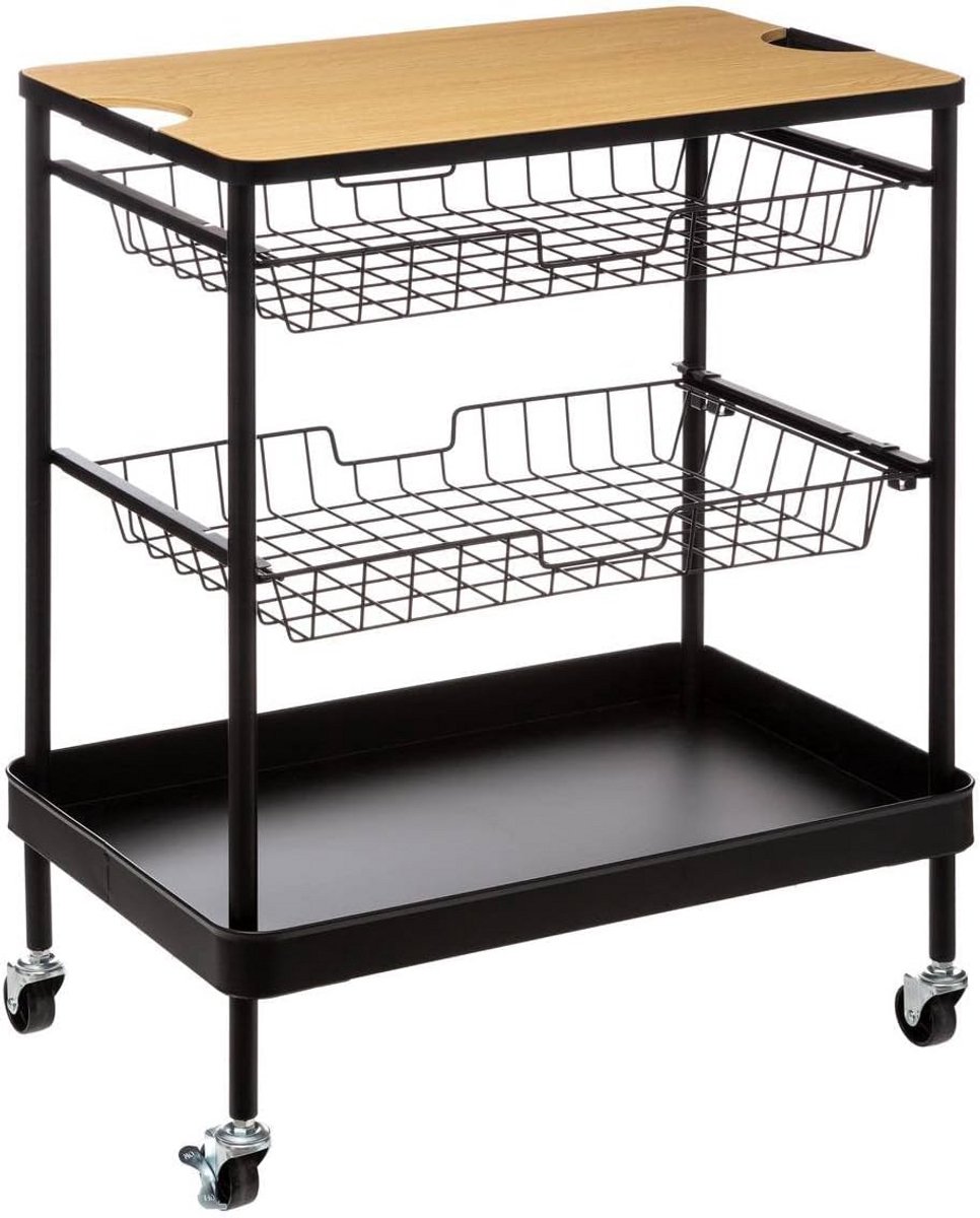 Verrijdbare Keukenwagen met Afneembare Werkblad - Trolley RVS