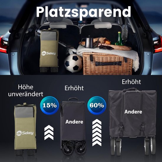 Bolderkar Opvouwbaar Luchtbanden - Strandwagen - Bolderwagen - Kinderwagen van Bolderkar Opvouwbaar — afbeelding 4