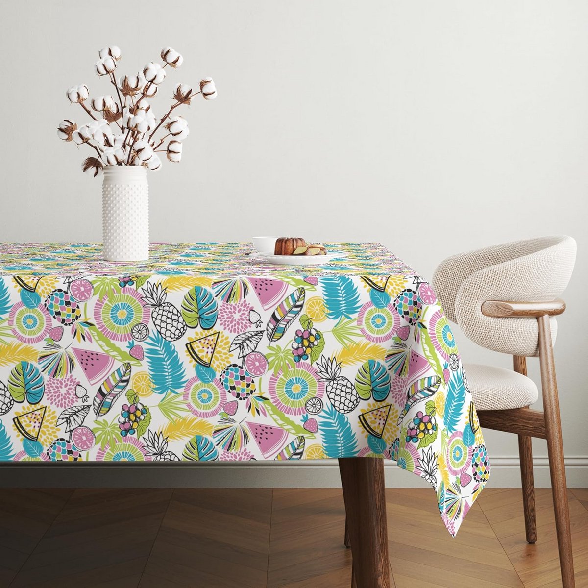 Waterdicht en Afwasbaar Tafelkleed 240 x 140 cm - Blauw Fruit Design