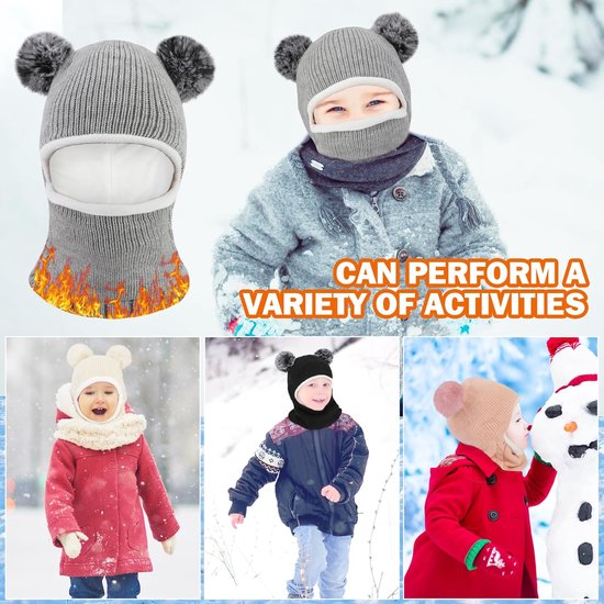 Kinder Bivakmuts - Winter Muts Sjaal - Buiten Spelen - Winddicht Fleece - 1-6 Jaar - Meerdere Kleuren van Kinder — afbeelding 3
