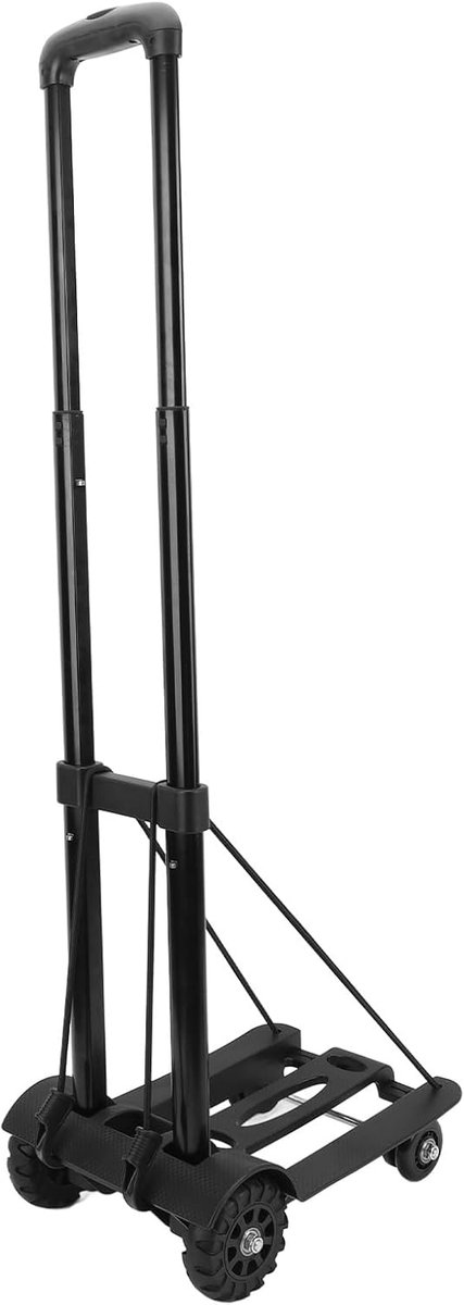 Opvouwbare Steekwagen - Bagagekar Trolley - Reizen Winkelen - Stil 4 Wiel Ontwerp - 45 kg Capaciteit - Zwart