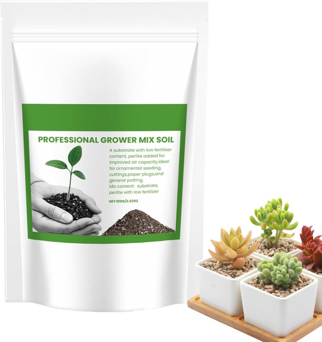 Potgrond Mengsel - Kamerplant Bodem - Optimale Kamerplant Groei - Vochtbeheer Formule - 19.8 x 13.6 x 2.7 cm