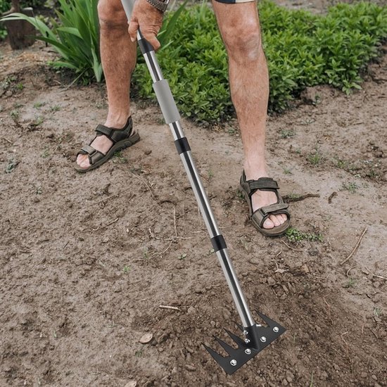 Onkruidsteker Lange Steel - Bodemverluchter Grondreiniger - Tuinonderhoud Gazon - Ergonomische Uitscheurder - 45 x 18 x 7 cm — afbeelding 3