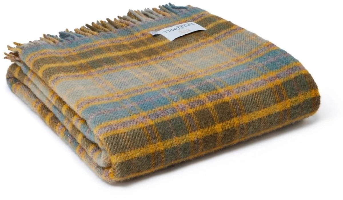 Tweedmill Plaid Tartan Cottage Mosterdgeel - 150x183 - Nieuw Wol - Tweedmill UK