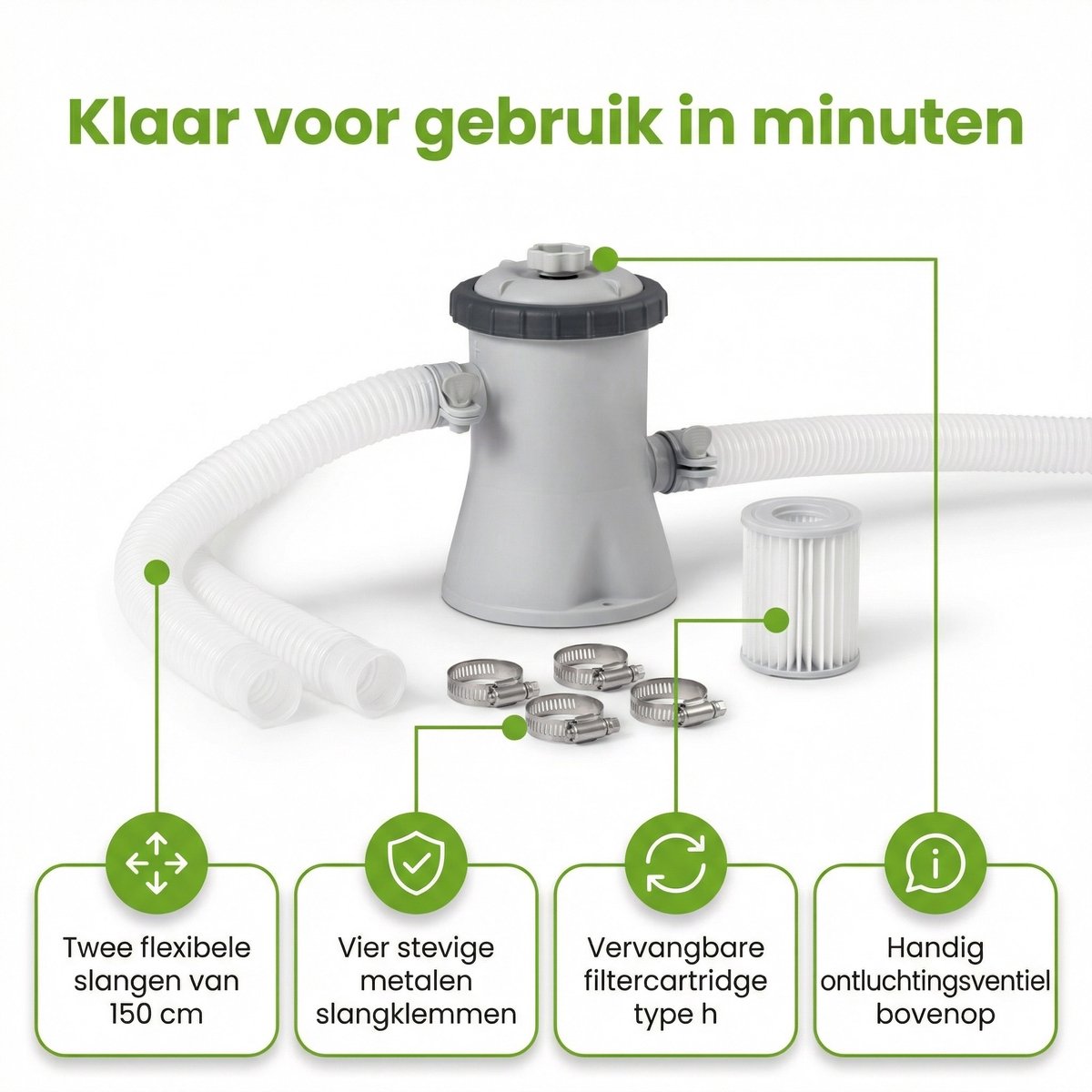 Intex 28602GS Filterpomp - 1.250 liter per uur - Zwembadfilterpomp - Filterpomp Zwembad - Zwembadwater Filteren - Watercirculatie Zwembad - Filterpomp 1250 L/h – foto 5