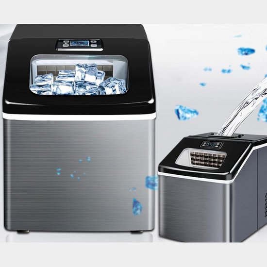 IJsmachine - IJsblokjesmachine Generator - Commercieel Gebruik Thuis - 30 kg per dag - 28x37x35 cm - Zilver — afbeelding 4