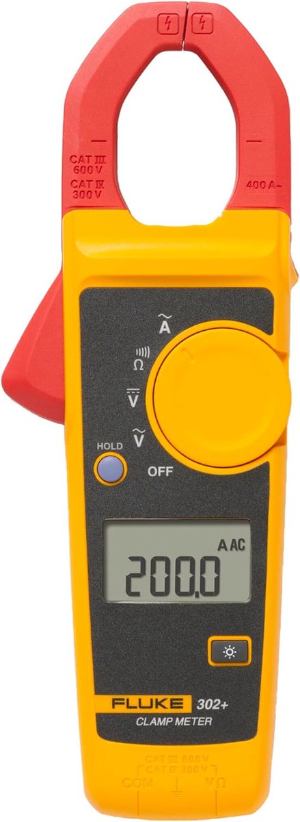 Klemmeter - Stroomtang Ampèremeter - Elektrische Metingen - Compact Ontwerp - 20.7 x 7.49 cm - Geel Rood