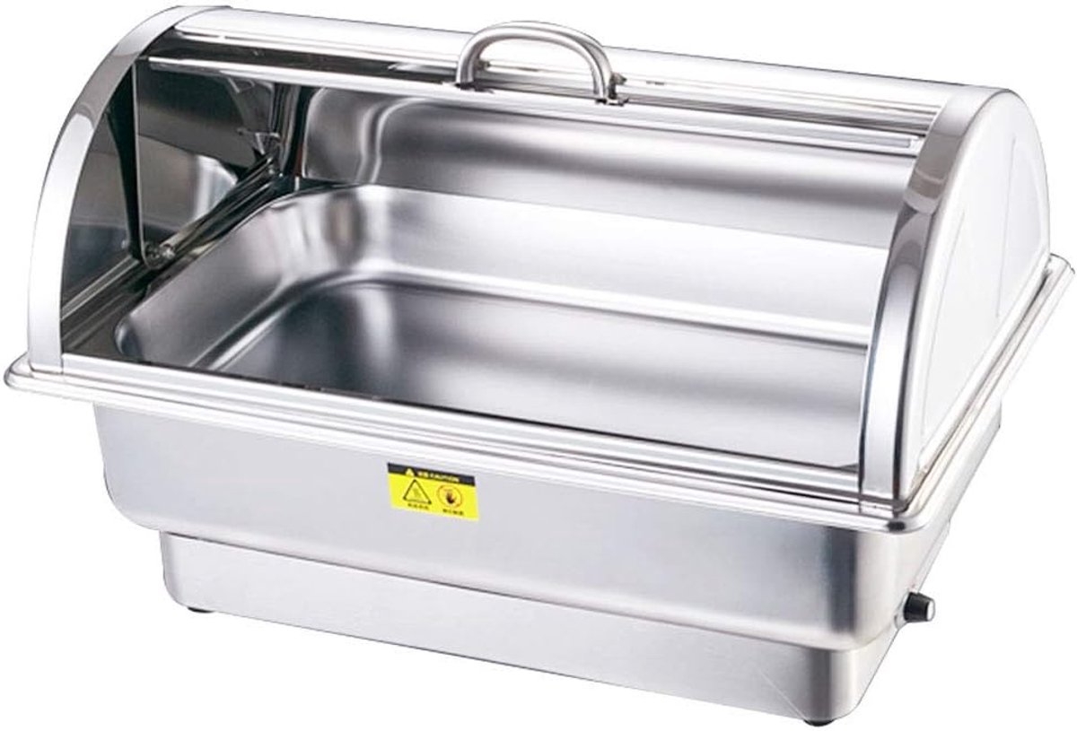 Buffetkachel Roestvrijstaal - Warmhoudplaat Elektrisch - Buffetten Feesten - Spiegelafwerking Duurzaam - 57x37x32 cm - Zilver