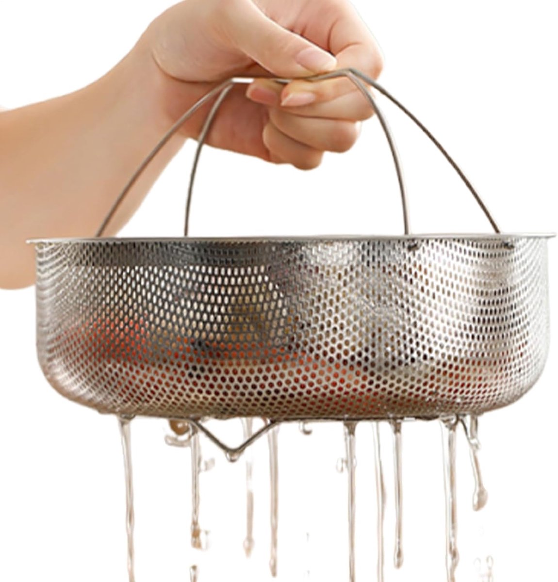 Stoommandje Voor Groenten Netvormige Kookaccessoires Gezond Koken Roestvrij Staal 21x85cm tot 246x94cm Zilver