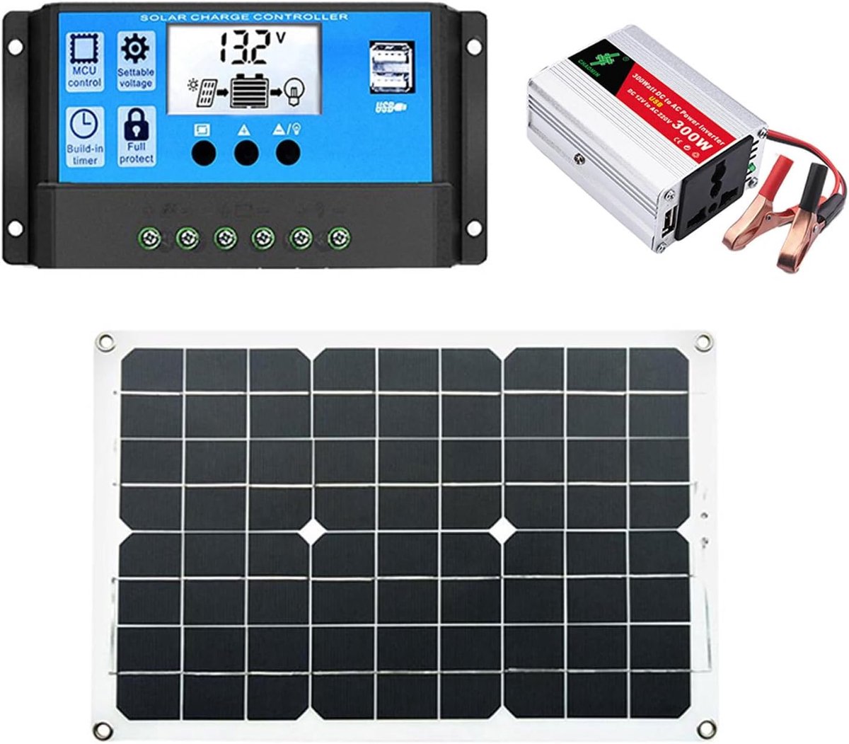 Draagbare Zonnegenerator - Mobiele Stroomvoorziening - Kamperen en Reizen - Zuivere Sinusgolf - 299 Wh Capaciteit - Zilver