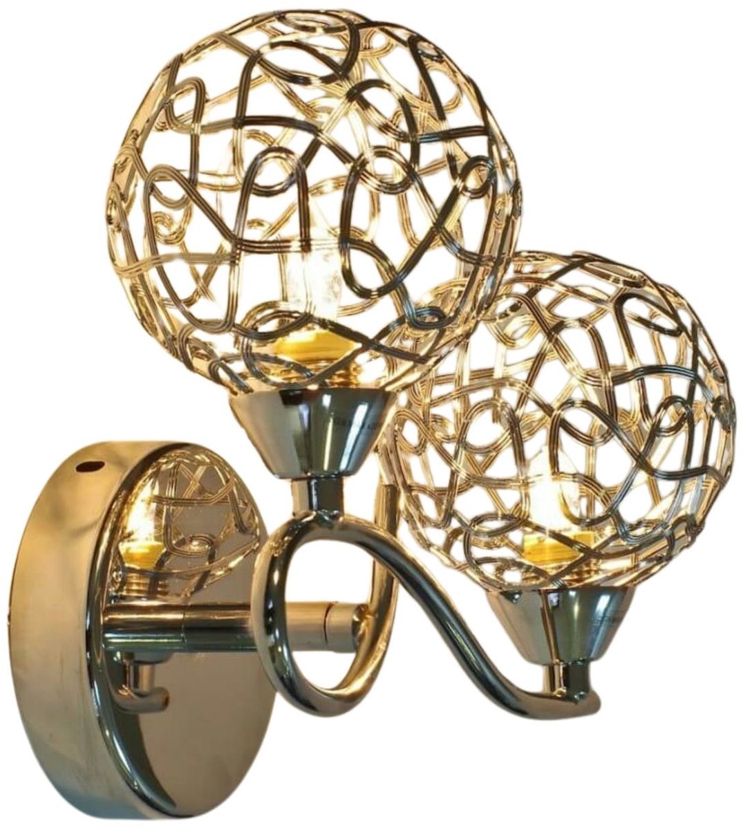 Kosilum - Aphyse - Wandlamp - Zilver/Chroom - Metaal en aluminium
